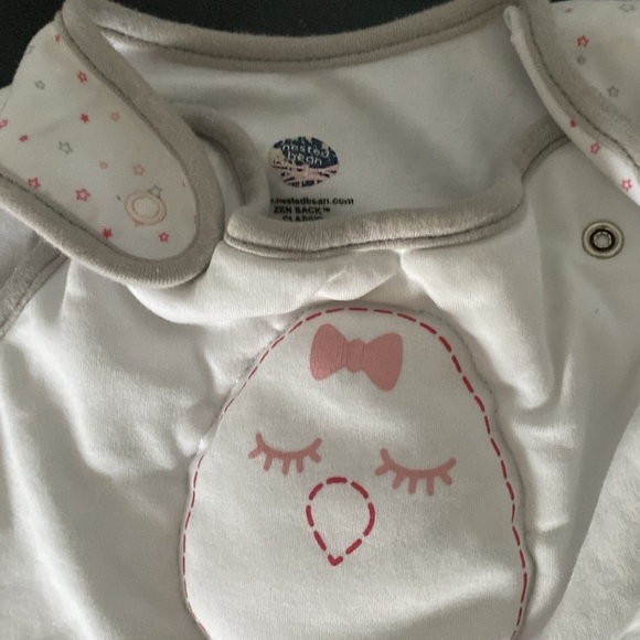 Cozy Pink and White Baby Sleep Sacks - Picture 2 of 3